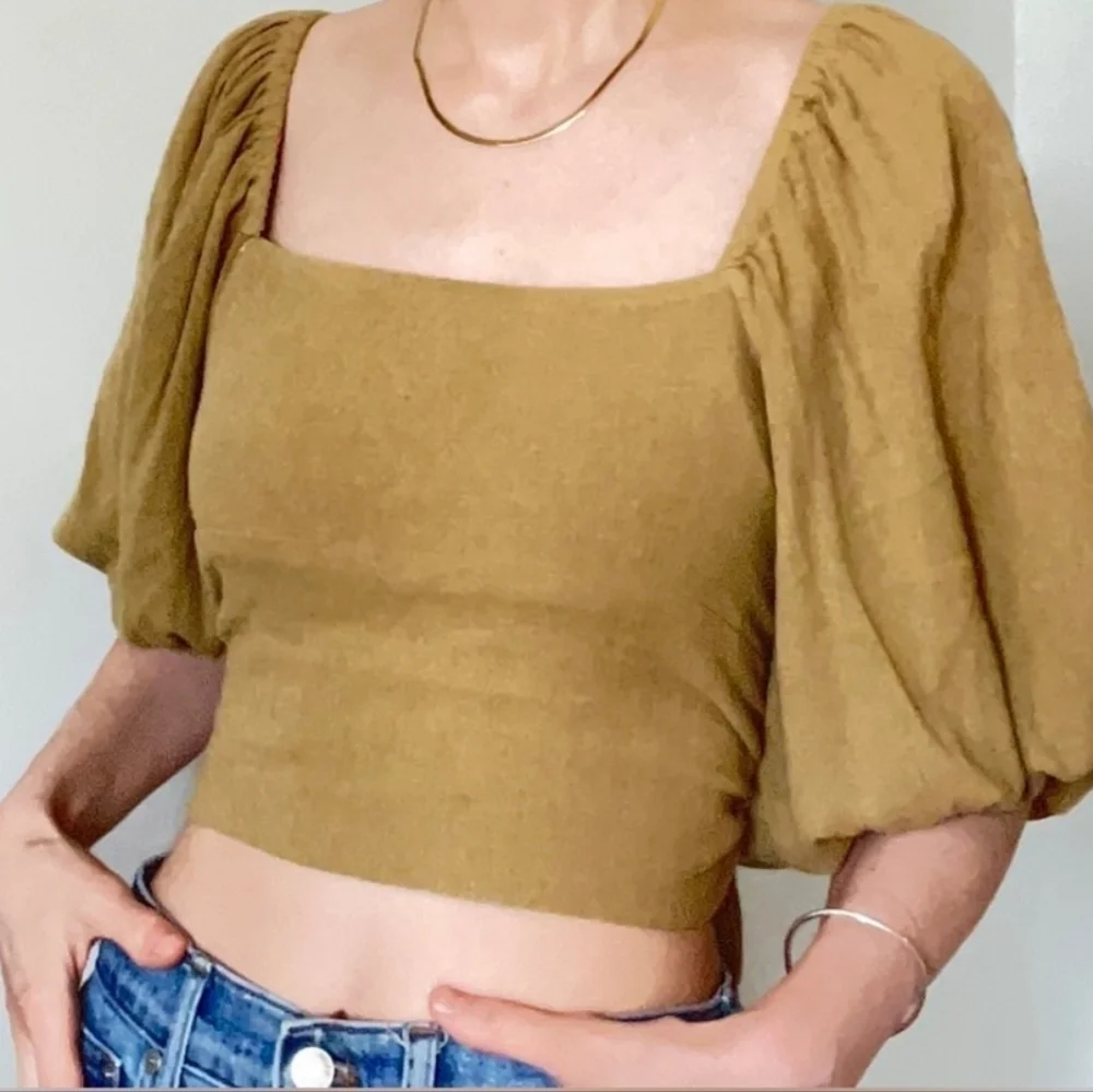 Jen's Pirate Booty for Free People Mint Green Puff Sleeve Top